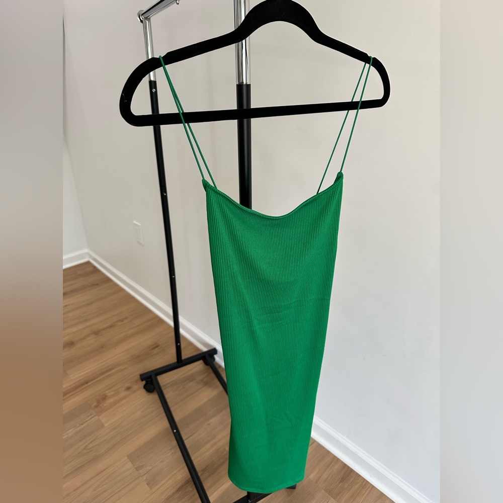Divided Vibrant Green Slip Dress